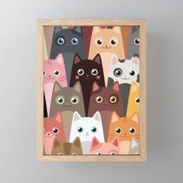 Cats Pattern Framed Mini Art Print