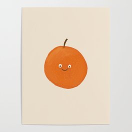 Kawaii Orange Poster