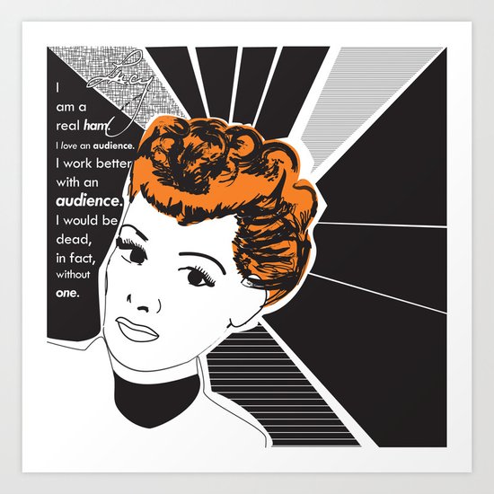 Retro Illustration of Lucille Ball Art Print