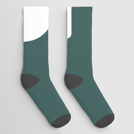 3 (White & Dark Green Number) Socks