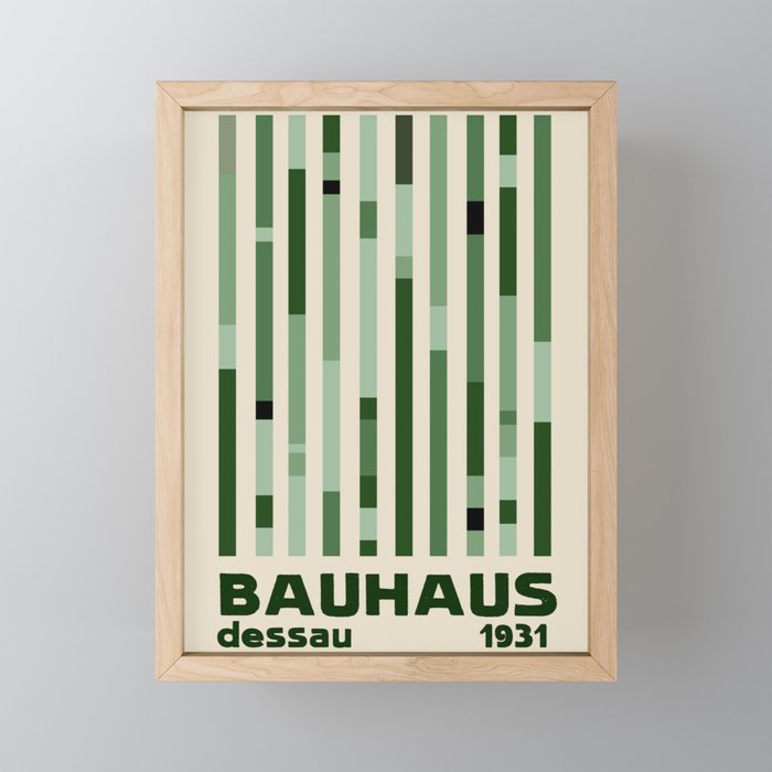 Bauhaus Green Framed Mini Art Print