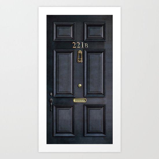 Classic Old sherlock holmes 221b door iPhone 4 4s 5 5c, ipod, ipad, tshirt, mugs and pillow case Art Print