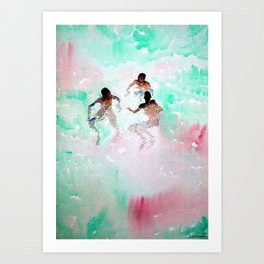African American Boys, The Summer Swimming Hole portrait paintings Art Print