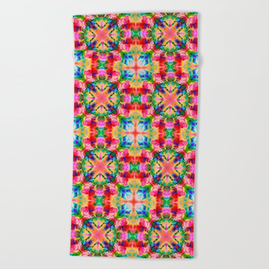 Colors of the kaleidoscope. Colorful ornament. Beach Towel