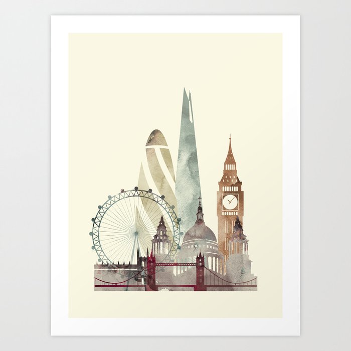 London Skyline Art Art Print By Fineartcenter Society6