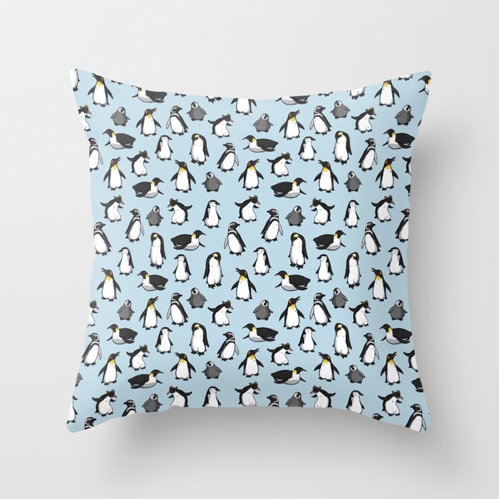 Cute Penguin Pattern Throw Pillow