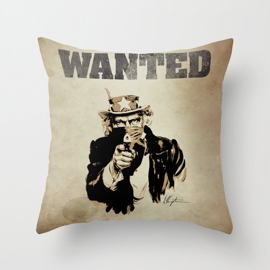 Wanted Poster Throw Pillow