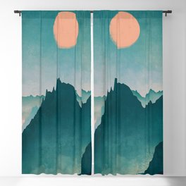Peace of mind Blackout Curtain | Rose, Reflect, Painting, Modern, Gradient, Nature, Green, Beauty, Mounting, Blue 