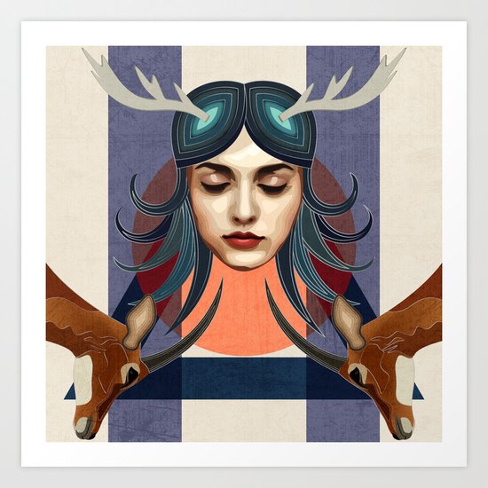 Antelope Girl Art Print