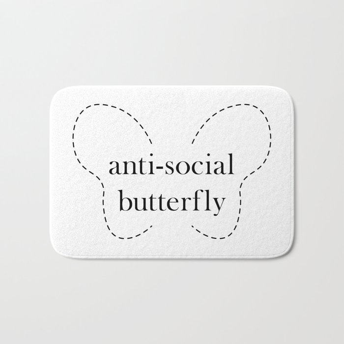 anti-social butterfly Bath Mat