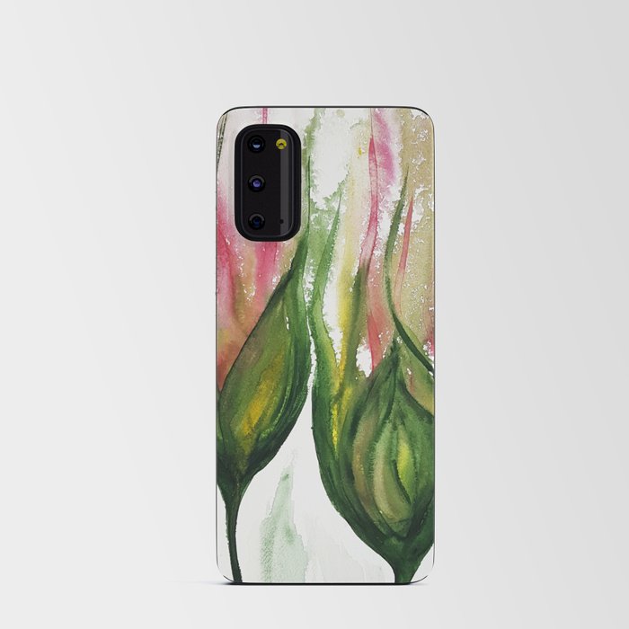 Melting flowers. Watercolor painting. Android Card Case