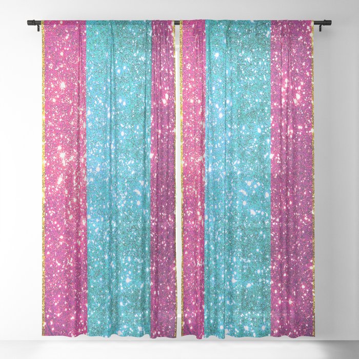 Glitter Trendy 3 Colors Collection Sheer Curtain