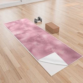 Glam Pink Metallic Texture Yoga Towel
