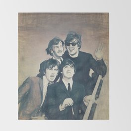Beatle - John, Paul, George, and Ringo Throw Blanket