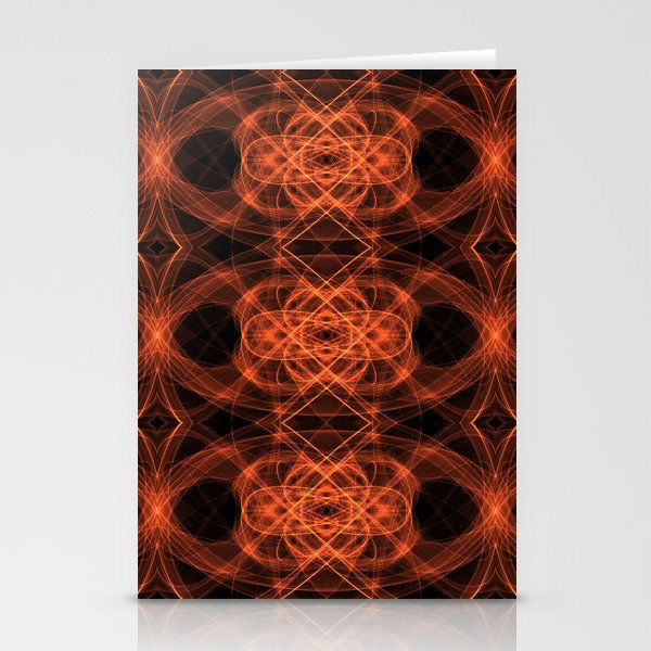 Liquid Light Series 5 ~ Orange Abstract Fractal Pattern Stationery Cards