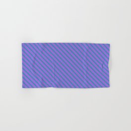 [ Thumbnail: Purple & Blue Colored Lines Pattern Hand & Bath Towel ]