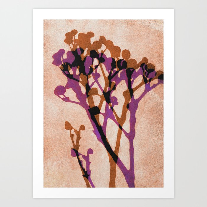 Echoes of Gypsophila / Orange & Pink Art Print