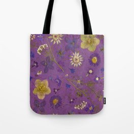 Purple dark floral Tote Bag