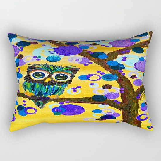 :: Sunshine Gemmy Owl :: Rectangular Pillow