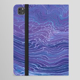 Lavender Blue Lace Marble Acrylic Abstraction iPad Folio Case