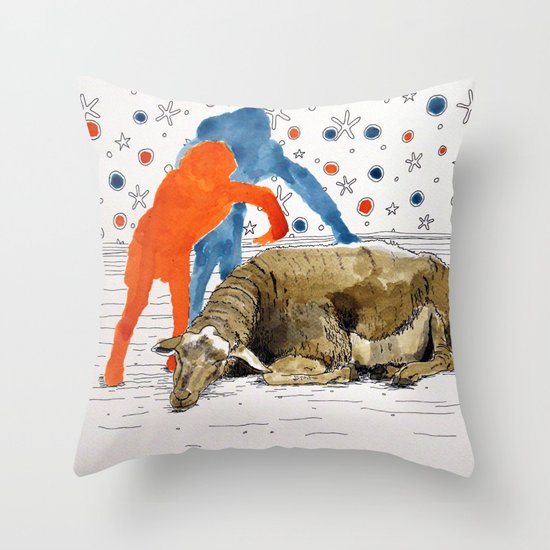 Blue & Orange Dream Throw Pillow