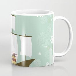 Santa and christmas sailboat Coffee Mug