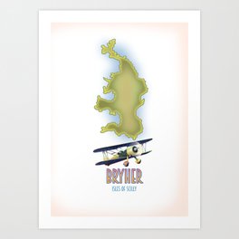 Bryher isles of scilly Map Art Print | Graphicdesign, Retromap, Britishisland, Flight, Beautifulisland, Green, Map, Toyplane, Vintagemap, Cartography 