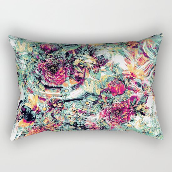 Flowers & Birds Rectangular Pillow