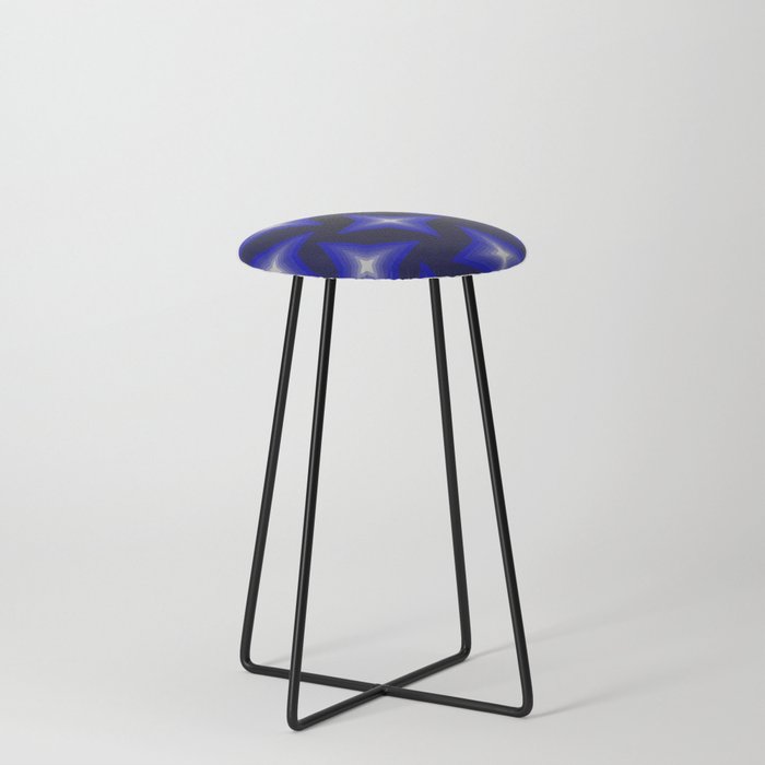 Blue Trippy Pattern Counter Stool