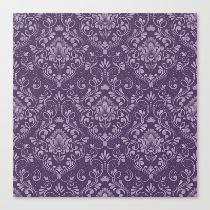 Damask Pattern with Glittery Metallic Accents Canvas Print