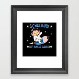 Kindergarten Monkey School Children Astronaut Framed Art Print