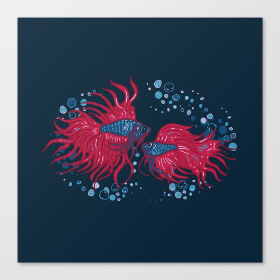 Fighting fish Canvas Print