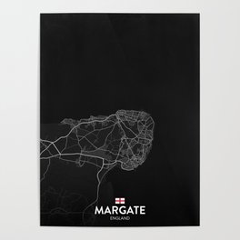 Margate, England, United Kingdom - Dark City Map Poster