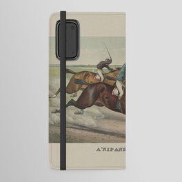 Retro Horse Race Illustration Android Wallet Case