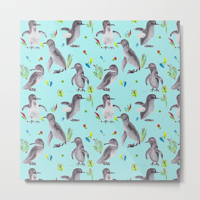 Penguin Pattern Metal Print