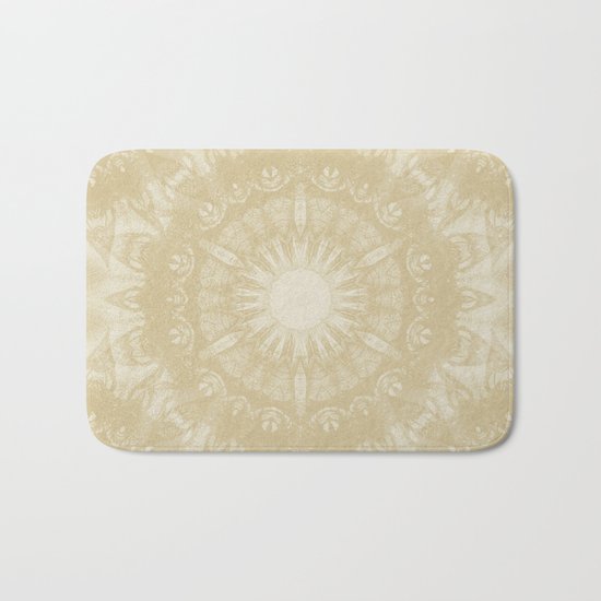 Peaceful kaleidoscope in beige Bath Mat