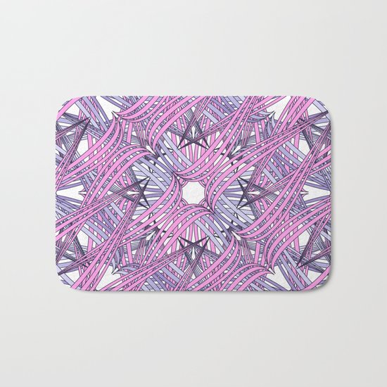 Web in pink and grey Bath Mat