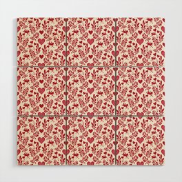 Little Red Cupids and Hearts Collection Wood Wall Art