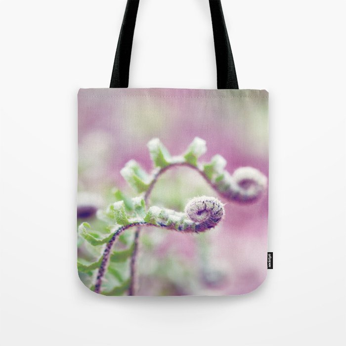 Ferns in Green, Purple, and Pink Tote Bag