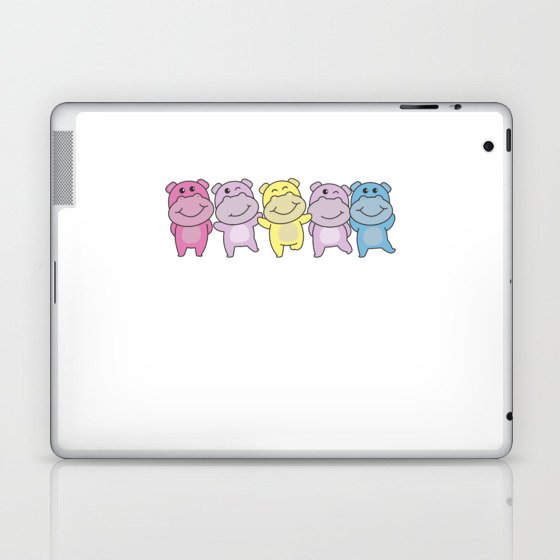 Aporagender Flag Pride Lgbtq Cute Hippo Laptop & iPad Skin