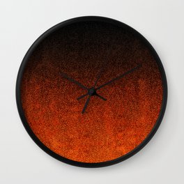 Orange & Black Glitter Gradient Wall Clock