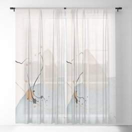 Abstract Shapes Print, Abstract-015 Sheer Curtain