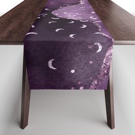 Purple Starry Agate Texture 01 Table Runner