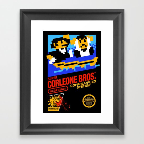 Super Corleone Bros Framed Art Print