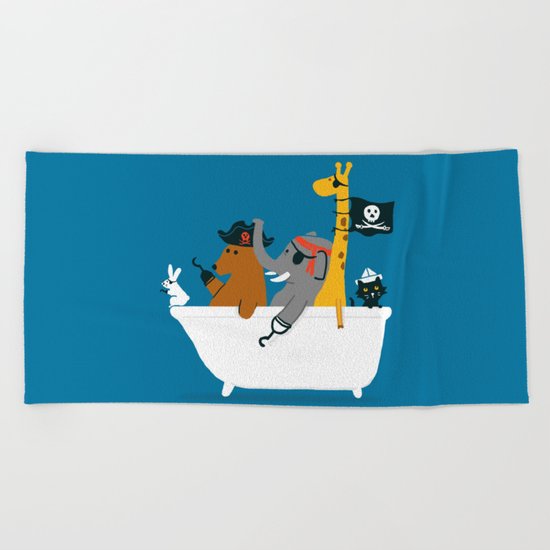 Everybody wants to be the pirate Beach Towel