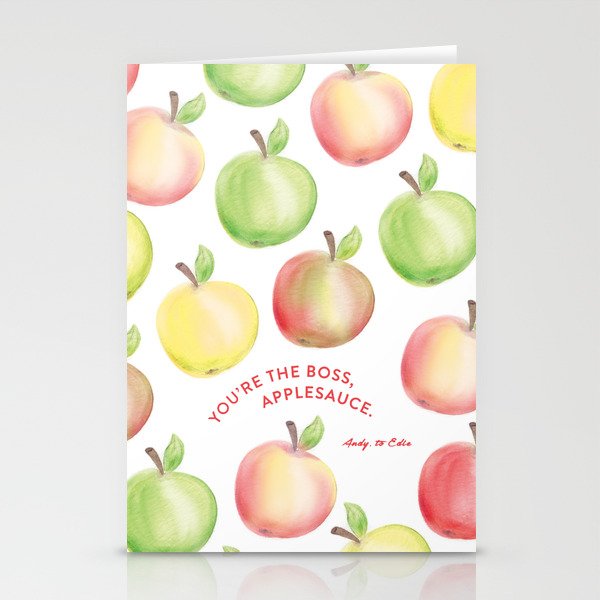 You're The Boss, Applesauce Watercolor Stationery Cards