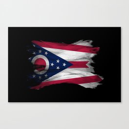 Ohio state flag brush stroke, Ohio flag background Canvas Print