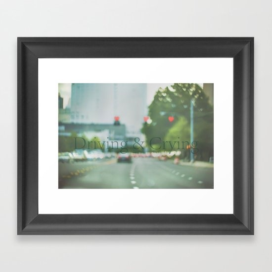 Driving & Crying Framed Art Print