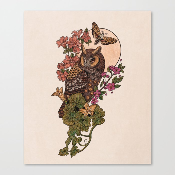 An Autumn Owl Moon Canvas Print