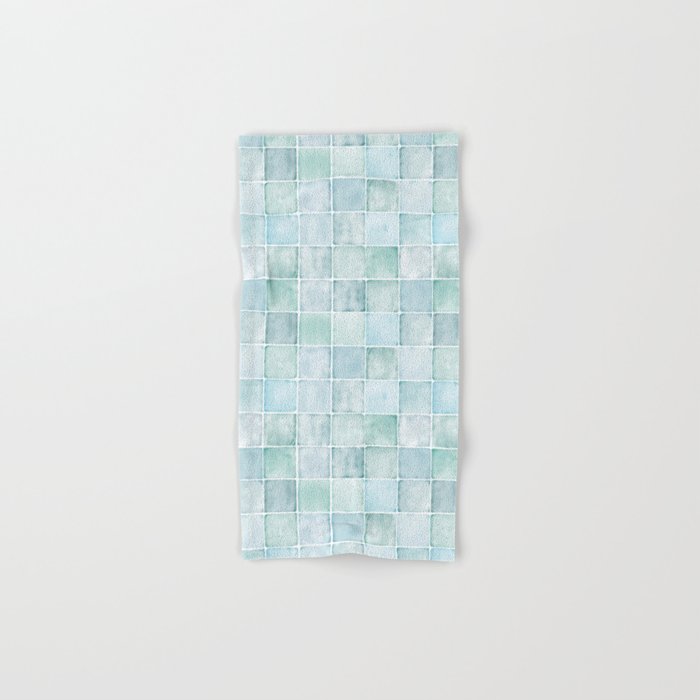 Sea Glass Tiles Watercolor Hand & Bath Towel